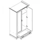 Шкаф распашной Соната 2D1S / 1100х655х2250 из ДСП цвет каштан Gerbor Holding - изображение 2