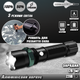 Металевий ручний ліхтар XBalog CREE Q5/T6-350 lm акумуляторний, 3 режими, Zoom, вологозахист Чорний - зображення 1