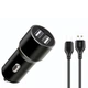 Автомобильное зарядное устройство XO TZ09 Car Charger Set Type-C Black (6920680873500) - изображение 1