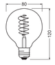 Лампа світлодіодна вінтажна 7.8W 220V 360lm 1800К E27 DIM 80x120mm філаментна [4058075761179] vintage OSRAM - зображення 3