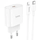 Сетевое зарядное устройство HOCO C94A Type-C, 20W, 3A, QC/PD с Lightning кабелем и быстрой зарядкой white - изображение 4