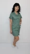 Женский медицинский халат Хлястик коттон короткий рукав Фисташковый 56 (10049) - изображение 3