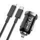 Автомобільний зарядний hoco. Z44 Leading Type-C PD 20W та USB QC 18W, 5V/3A вихід, підтримка швидкої зарядки, з кабелем 1м Type C на Lightning - зображення 4