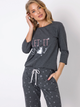 Piżama (bluza + spodnie) Aruelle Buffy piżama długa S Szara (5904541432403) - obraz 3