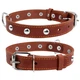 Ошейник "CoLLaR" одинарный с украшениями (ширина 25мм, длина 38-50см) коричневый - изображение 1