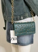 Женская сумка через плечо Zara с бусинами темно-зеленая - изображение 5