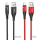 Кабель Hoco U93 USB – Lightning 2.4 А 1.2 м в нейлоновому обплетенні чорний - изображение 2