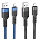Кабель HOCO U110 USB to iP 2.4A, 1.2m, нілон, алюмінієві connectors, Black (6931474770561) - зображення 4