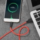 Кабель HOCO X21 USB to Type-C 2A, 1m, silicone, TPE connectors, Black+Red (6957531071419) - зображення 5