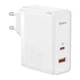 Мережевий зарядний пристрій Baseus GaN5 Pro Fast Charger C+U 100W EU White (With Mini White Cable Type-C to Type-C 100W(20V/5A) 1m White） (CCGP090202) - зображення 1