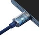 Кабель Baseus Crystal Shine Series Fast Charging Data Cable Type-C to iPhone 20W 1.2m Blue - изображение 4