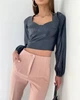 Топ из искусственной кожи Fashion темно-синий 01250-В М р. - изображение 1