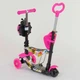 Самокат беговел трехколесный Best Scooter с сидением родительской ручкой подсветкой колес Розовый абстракция(74230) - изображение 5