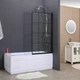 Скляна шторка для ванни AVKO Glass RDY24 70х140см Black - зображення 3