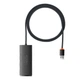 USB хаб расширитель с входом USB-A HUB адаптер Baseus Lite Series 4-in-1 (USB-A to USB 3.0*4, 1m). Black - изображение 4