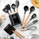 Силіконовий кухонний набір приладдя Kitchen Set 13 предметів (дерево+силікон) чорний - зображення 3