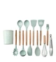 Силіконовий кухонний набір приладдя Kitchen Set 12 предметів (дерево+силікон) м'ятний - зображення 3