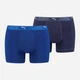 Набор трусов боксеров мужских Puma Sport Cotton Boxer 2P 93552102 S 2 шт Blue combo (8720245255561) - изображение 1