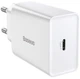 Сетевое зарядное устройство Baseus Speed Mini Quick Charger USB-C 20W EU White - изображение 1
