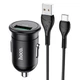 Автомобильное зарядное устройство в прикуриватель Hoco Z43 |1USB, 3A, QC, 18W| Type-C кабель Black - изображение 2