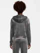 Bluza damska rozpinana streetwear welurowa Fila FAW0225-80008 S Szara (4064556334275) - obraz 2