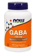 ГАМК NOW Foods (Гамма-аминомасляная кислота) (GABA) 750 мг 100 капсул NOW00089 - изображение 1