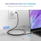 Кабель UGREEN US261 USB-C to USB-C 60W QC4.0 PD3.0 3A 0.5m Black/Gray (50149) - зображення 4