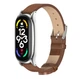 Кожаный ремешок Primo Mijob для фитнес браслета Xiaomi Mi Smart Band 7 - Brown&Silver Primo коричневый - изображение 1