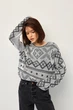 Джемпер oversize в українському стилі Заріна сірий One Size - зображення 1