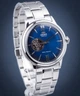 Чоловічий наручний годинник-скелетон Orient RA-AG0028L10B Срібло\Синій - зображення 1
