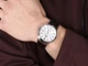 Мужские классические часы Orient RA-AC0F07S10B Серебро\Коричневый - изображение 3