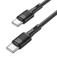 Кабель HOCO X83 Victory charging data cable Type-C to Type-C 60W 3A 1m Black - зображення 3