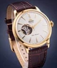Чоловічий годинник з гвинтовою прозорою кришкою Orient RA-AG0003S10B Золото\Бордовий - зображення 3