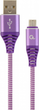 Кабель Cablexpert USB — MicroUSB 1 м Purple/White (CC-USB2B-AMmBM-1M-PW) - зображення 1