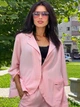 Женский костюм с пиджаком из трикотажа Poliit 7127 розовый 36 - изображение 4