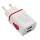 USB зарядка 5 вольт 1.1 ампера 6 Ватт на 2 USB порта с защитой от перегрузки и подсветкой F5 (100932) - изображение 1