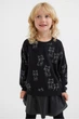 Джемпер черный принт котиков H&M 92см (40001068) - изображение 4