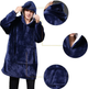 Тёплый и мягкий плед-толстовка Huggle Ultra Plush Blanket Hoodie One size Fits all с капюшоном Синий - изображение 6