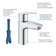 Змішувач для умивальника одноважільний GROHE QuickFix Start 23551002 хром латунь з донним клапаном CV030580 - зображення 5