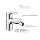 Змішувач для гігієнічного душу GROHE QuickFix StartEdge 23345001 на біде одноважільний хром латунь з донним клапаном CV030590 - зображення 6