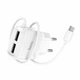 Мережевий зарядний пристрій HOCO C59A Mega joy double port charger for Type-C White - изображение 5