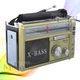 Портативний FM радіоприймач GОLОN RХ-381 FM радіо програвач з флешкою ​​USB ЮСБ на акумуляторі від батарейок від мережі, Золотий - зображення 1