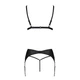 Комплект из эко-кожи Passion MILEY SET L/XL, black, трусики, бюстгальтер, пояс для чулок - изображение 4