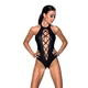 Боді з еко-шкіри з імітацією шнурівки та відкритим доступом Passion NANCY BODY XXL/XXXL, black - зображення 1