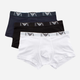 Majtki-szorty Emporio Armani CC715-111357 XL 3 szt White/Black/Dark blue (8055185926999) - obraz 4