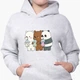 Детский худи Вся правда о медведях (We Bare Bears) Светло-серый меланж (9298-2896) 116 см - изображение 3