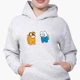 Детский худи Амонг Ас Время приключений Фин и Джейк (Among Us Adventure Time Finn & Jake) Светло-серый меланж (9298-2414) 140 см - изображение 3