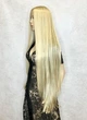 Парик на сетке PoliLy Lace Wig Super Straight тон 16A-613F длинный пшеничный 100 см термостойкое волокно - изображение 7