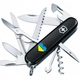 Складаний швейцарський ніж Victorinox Vx13713.3_T1090u Huntsman Ukraine 15 функцій 91 мм Серце синьо-жовте - зображення 1