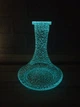 Колба под уплотнитель для кальяна Craft, Luminescent неон, ручная работа, высота 26 см, ширина основания 20 см, внутренний диаметр шейки 4,5 см - изображение 1